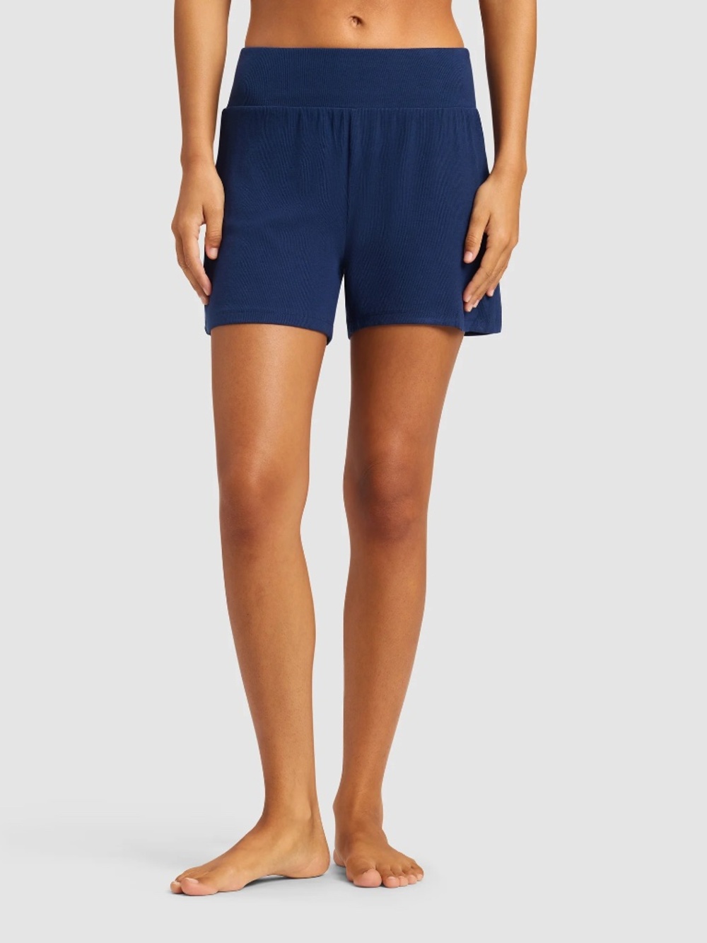 NWT Cozy Earth Women's Navy Rib Knit Shorts, Sz-XS